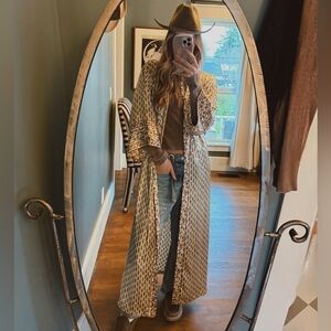 OSCAR DE LA RENTA duster maxi kimono robe sz Large